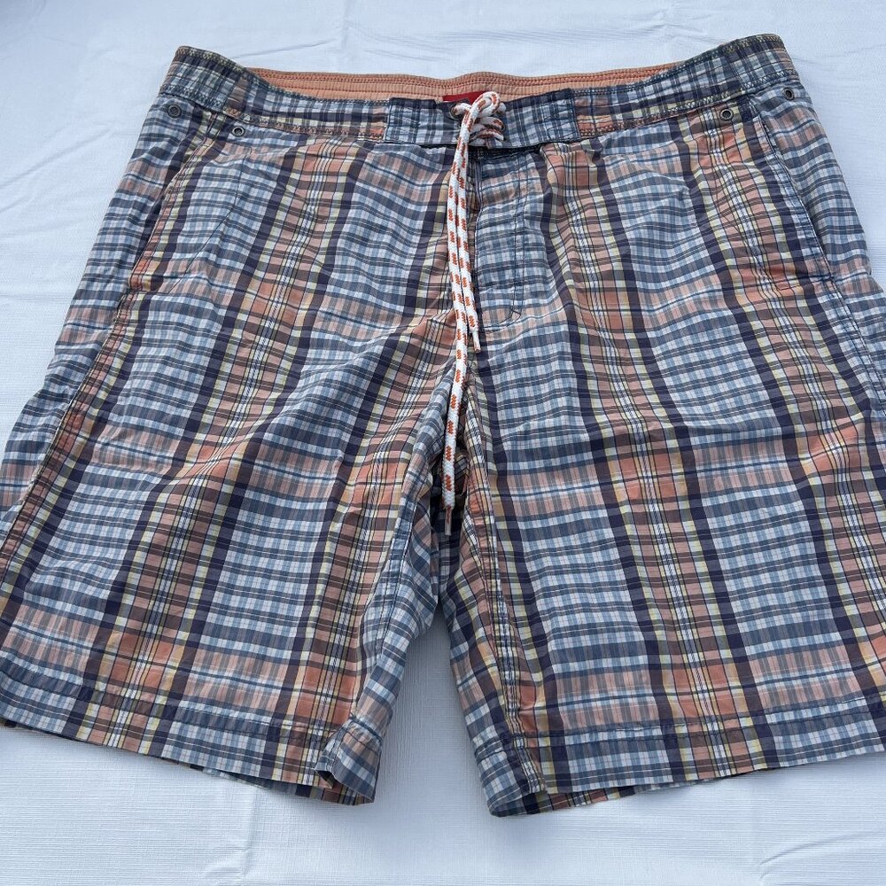 Izod Plaid Swimming Trunks Size XL